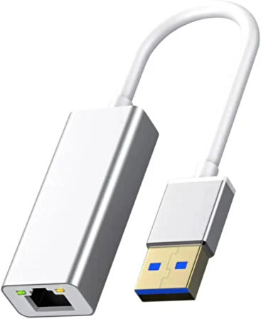 Coverzone Gigabit USB to Ethernet RJ45 Çevirici Kablolu İnternet Dönüştürücü 1000Mbps PC İle Uyumlu Laptop İle Uyumlu Alüminyum Kasa Tak Çalıştır USB-A to LAN Adaptörü RJ45 (ZR202 - USB)