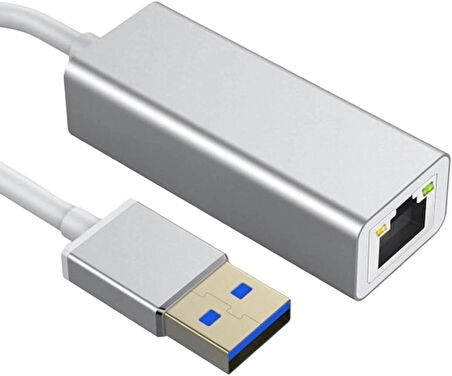 Coverzone Gigabit USB to Ethernet RJ45 Çevirici Kablolu İnternet Dönüştürücü 1000Mbps PC İle Uyumlu Laptop İle Uyumlu Alüminyum Kasa Tak Çalıştır USB-A to LAN Adaptörü RJ45 (ZR202 - USB)