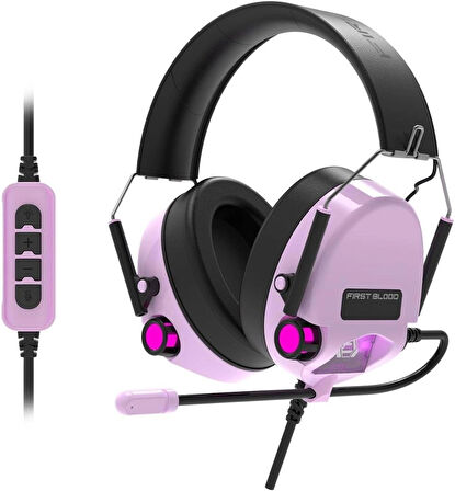 Ajazz Firstblood H10 Mikrofonlu Kulak Üstü Kulaklık gaming headset 7.1 channel RGB atmosphere light Gaming headset computer wired headset (First Blood H10 7.1 - Mor)