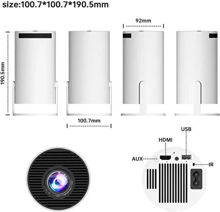 Coverzone HY300A Retro Oyun Projeksiyon Cihazı HD Out Put, Android 11.0 İşletim Sistemiyle Desteklenir, Uzaktan Kumandalı ve 2 Adet Gamepad Ev Sineması Projeksiyonu (HY300A)