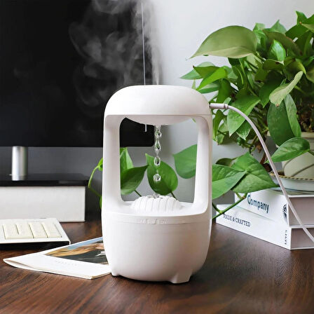 Coverzone Humidifier Buhar Makinesi Nemlendirici Aroma Terapi Difüzörü 500 Ml Kapasiteli 22x13 cm Ev Ofis Spa Oda Nemlendirici Uyku Kalitesini Artırır (K43 Beyaz)