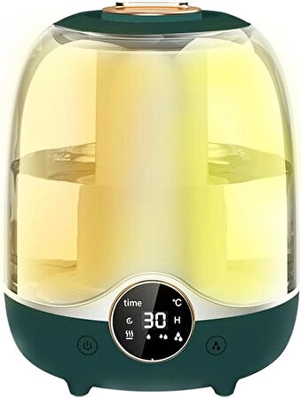 Coverzone 3 Litre Kapasiteli Humidifier Buhar Makinesi Nemlendirici Aroma Terapi Difüzörü  21x16 cm Ev Ofis Spa Oda Nemlendirici K07 (Yeşil)