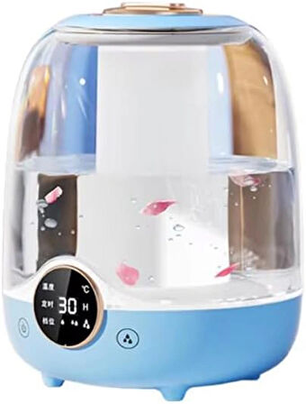 Coverzone 3 Litre Kapasiteli Humidifier Buhar Makinesi Nemlendirici Aroma Terapi Difüzörü  21x16 cm Ev Ofis Spa Oda Nemlendirici K07 (Mavi)
