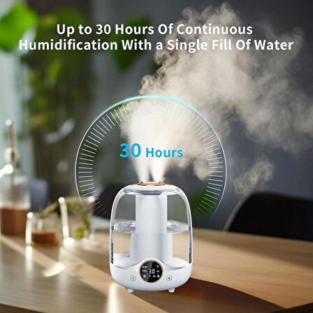 Coverzone 3 Litre Kapasiteli Humidifier Buhar Makinesi Nemlendirici Aroma Terapi Difüzörü  21x16 cm Ev Ofis Spa Oda Nemlendirici K07 (Mavi)