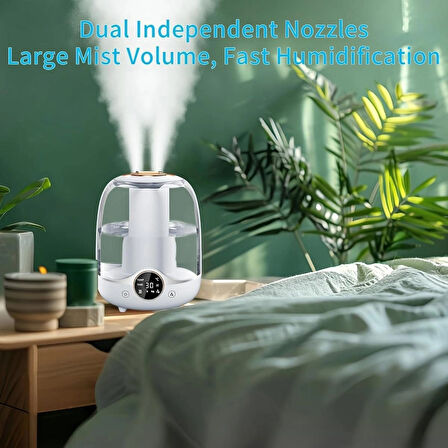 Coverzone 3 Litre Kapasiteli Humidifier Buhar Makinesi Nemlendirici Aroma Terapi Difüzörü  21x16 cm Ev Ofis Spa Oda Nemlendirici K07 (Turuncu)