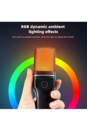 RGB Kablosuz Bilgisayar Mikrofon 20-20kHz ANC Gürültü Engelleme Profesyonel Podcast Mikrofon SF-777W