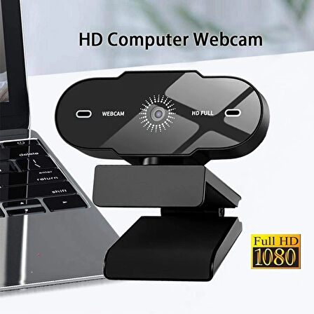 Coverzone WebCam 1080p USB Kablolu Tak Çalıştır Konferans Kamera Dahili Mikrofon Chat Görüntülü Sohbet Yayın Kamerası HD Video Web Kamerası A6 Web Cam