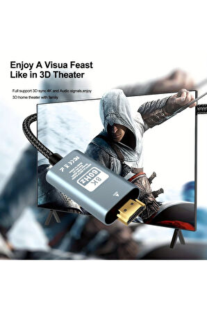 HDMI to HDMI Kablo, 8K 60Hz 200cm Yüksek Hızlı, HDMI Kablo 2 Metre ZR860