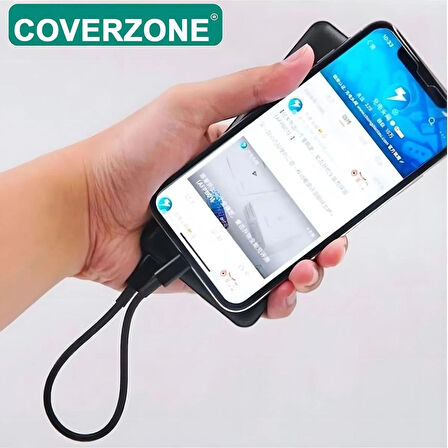 Coverzove 20cm Type-C to Type-C Kablo 60W 20V 3A Şarj Kablo USB C Örgü Quick PD Şarj Kablosu Tip C to Tip C FT-UCA100S