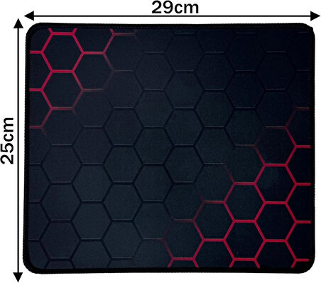 Coverzone Kaymaz Mousepad Renkli Desenli Oyuncu Mouse Pad 25cm x 29cm Model 6 Kırmızı