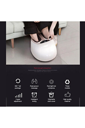 Tam Otomatik Akıllı Sıcak Kompres Yoğurma Ayak Masajı Çıkarılabilir Bez Kapak, Silver Renk HY-998