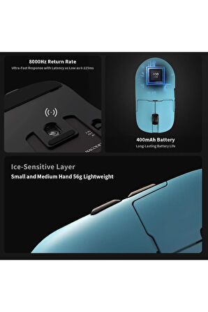 Ajazz AJ159 Apex 42000 DPI Manyetik Şarj İstasyonu-TFT Ekranlı Mouse-PAW 3950 Sensör-8K Dongle