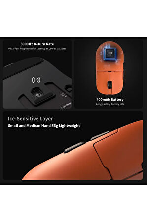 Ajazz AJ159 Apex 42000 DPI Manyetik Şarj İstasyonu-TFT Ekranlı Mouse-PAW 3950 Sensör-8K Dongle