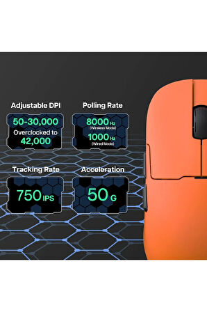 Ajazz AJ159 Apex 42000 DPI Manyetik Şarj İstasyonu-TFT Ekranlı Mouse-PAW 3950 Sensör-8K Dongle