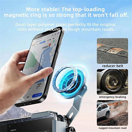 Coverzone Tesla Araba ile Uyumlu Ve Multimedia Ekranlı Arabalar ile Uyumlu Mag Screen için Universal Araç için Akıllı Telefon Tutucusu - SU7Y