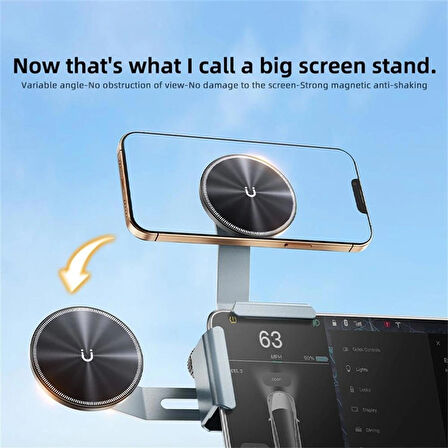 Coverzone Tesla Araba ile Uyumlu Ve Multimedia Ekranlı Arabalar ile Uyumlu Mag Screen için Universal Araç için Akıllı Telefon Tutucusu - SU7Y
