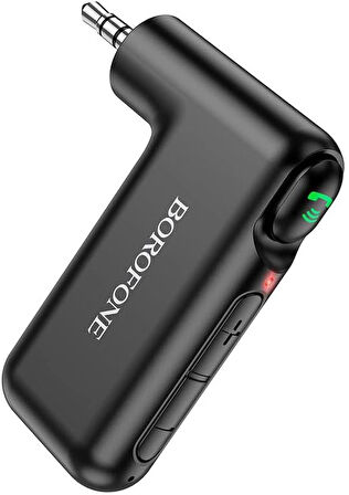 Coverzone Borofone Wireless Bluetooth 5.0 3.5mm Jack Aux Araç Ses Aktarım Kiti Adaptör Bluetooth Çenanirici Araba Hoparlör Kulaklık için Taşınabilir Kablosuz Ses Araç Kitleri Adaptörü BC35