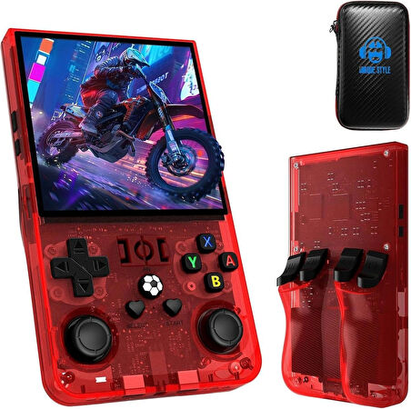 Coverzone 4 inç IPS Ekranlı 720*720 Çözünürlük Oyun Konsolu Retro Arcade Oyun Makinesi 64Gb TF Kartlı Nostalji Atari Oyun Konsolu R36MAX
