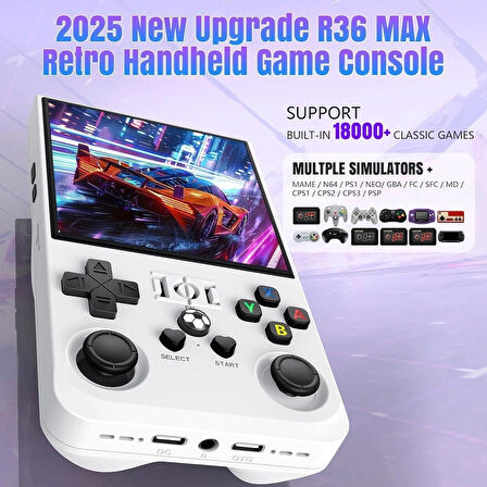 Coverzone 4 inç IPS Ekranlı 720*720 Çözünürlük Oyun Konsolu Retro Arcade Oyun Makinesi 64Gb TF Kartlı Nostalji Atari Oyun Konsolu R36MAX
