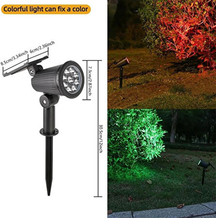 Coverzone 1 Adet Solar Enerjili RGB Renkli Işık Bahçe Işıklandırmak için Lamba Dış Mekan Işık Uygun Güneş Enerjili Aydınlatma Piknik Kamp Tatil için Bahçe, Veranda, Havuz Kenarı Aydınlatması SBRGB-1 [Enerji Sınıfı A]