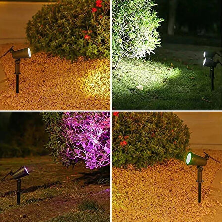 Coverzone 1 Adet Solar Enerjili RGB Renkli Işık Bahçe Işıklandırmak için Lamba Dış Mekan Işık Uygun Güneş Enerjili Aydınlatma Piknik Kamp Tatil için Bahçe, Veranda, Havuz Kenarı Aydınlatması SBRGB-1 [Enerji Sınıfı A]