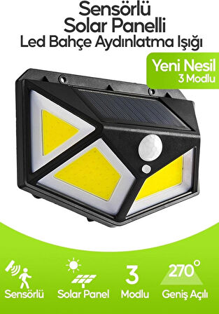 Coverzone Harekete Sensörlü Solar Enerjili Işık Bahçe Işıklandırmak için Lamba Dış Mekan için Uygun Güneş Enerjili Aydınlatma Piknik Kamp Tatil için Bahçe, Havuz Kenarı Aydınlatması BK-100B COB [Enerji Sınıfı A]