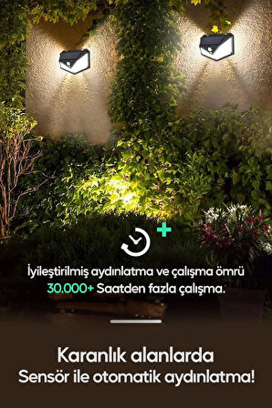 Coverzone Harekete Sensörlü Solar Enerjili Işık Bahçe Işıklandırmak için Lamba Dış Mekan için Uygun Güneş Enerjili Aydınlatma Piknik Kamp Tatil için Bahçe, Havuz Kenarı Aydınlatması BK-100B COB [Enerji Sınıfı A]
