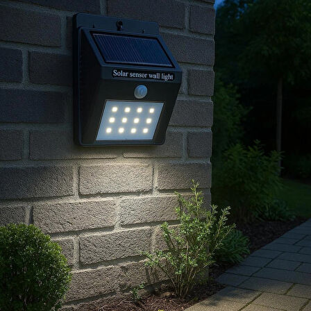 Coverzone Hareket Sensörlü Solar Enerjili Işık Bahçe Işıklandırmak için Lamba Dış Mekan için Uygun Güneş Enerjili Aydınlatma Piknik Kamp Tatil için Bahçe, Havuz Kenarı Aydınlatması SL-BHS-12 [Enerji Sınıfı A]