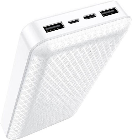 Coverzone Borofone 20000mAh 74Wh, Dual USB Output, USB-C Input ve Micro USB Input Güç Bankası Powerbank iPhone ile Uyumlu Şarj Seviyesi Led Göstergeli Kompakt ve Modern Tasarım BJ3A