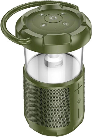 Coverzone Borofone Kamp Lambası ve Bluetooth Speaker Işıklı Kablosuz Hoparlör El Tutamaçlı Kampta Tatilde Ofis ve Ev için USB ve TF Kart Girişli  BP19