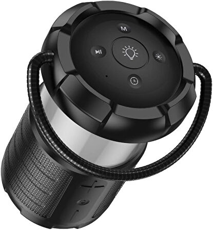 Coverzone Borofone Kamp Lambası ve Bluetooth Speaker Işıklı Kablosuz Hoparlör El Tutamaçlı Kampta Tatilde Ofis ve Ev için USB ve TF Kart Girişli  BP19