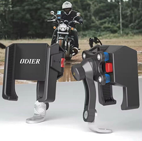 Coverzone Motosiklet ve Scooter için Dikiz Ayna Uyumlu Telefon Tutucu Orijinal Malzeme Yüksek Kalite Universal Modellere Uyumlu Kolay Kurulum PB11 Plus