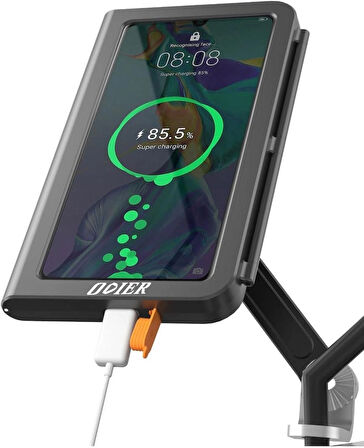 Coverzone Motosiklet ve Scooter için Dikiz Ayna Uyumlu Telefon Tutucu Orijinal Malzeme Yüksek Kalite Güneşlik Tasarımlı Universal Modellere Uyumlu Kolay Kurulum PB08