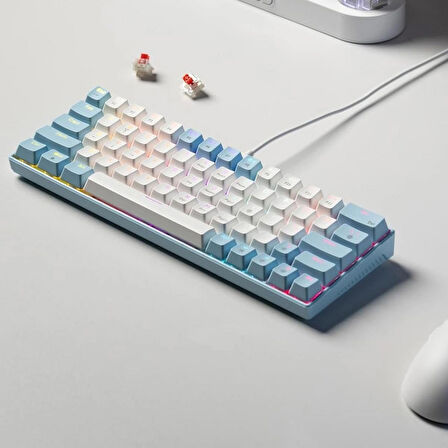 Coverzone ZIFRIEND Türkçe Q Tuş Dizilimi RGB Mekanik Oyuncu Klavye - Kırmızı Switch T62