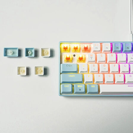 Coverzone ZIFRIEND Türkçe Q Tuş Dizilimi RGB Mekanik Oyuncu Klavye - Kırmızı Switch T62