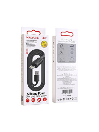 Borofone iPhone ile Uyumlu 2.4A Şarj ve Data Kablo USB To Lightning - 1 Metre - BX52