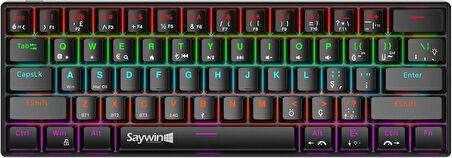 Coverzone Saywin 3 Modlu Türkçe Q Tuş Dizilimi RGB Mekanik Oyuncu Klavye - Mavi Switch - KB610