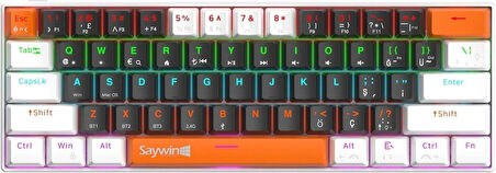 Coverzone Saywin 3 Modlu Türkçe Q Tuş Dizilimi RGB Mekanik Oyuncu Klavye - Mavi Switch - KB610