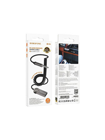 Borofone Bluetooth Adaptör Araba ve Araç USB ve 3.5mm Aux Giriş Bluetooth Adaptör Çevirici BC56
