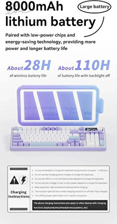 Ajazz AK980 Kablosuz Hot-Swap TFT Ekranlı Mekanik Oyun Klavyesi 8.000 Mah Batarya Siyah - Maillard Switch