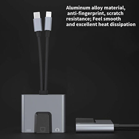 Coverzone 3 in 1 arada iphone ile Uyumlu Lightning/Type-C - Ethernet Adaptörü - Telefon/Tablet Ethernet LAN Ağ Adaptörü,RJ45 Adaptörü Tak ve Çalıştır Zr815