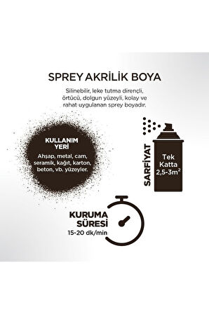 Akrilik Kahve Sprey Boya 400 ml - Ral 8016