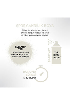Akrilik Kırık Beyaz Sprey Boya 400 ml - RAL 9010