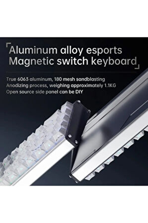 Ajazz ALUX 68 HE Kablolu-8000hz Manyetik Switch Oyun Klavyesi Alümniyum Gövde Yapısı