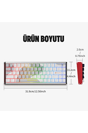 Ajazz ALUX 68 HE Kablolu-8000hz Manyetik Switch Oyun Klavyesi Alümniyum Gövde Yapısı
