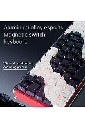 Ajazz ALUX 68 HE Kablolu-8000hz Manyetik Switch Oyun Klavyesi Alümniyum Gövde Yapısı