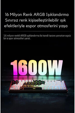 Ajazz ALUX 68 HE Kablolu-8000hz Manyetik Switch Oyun Klavyesi Alümniyum Gövde Yapısı