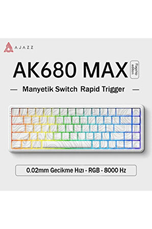 Ajazz AK680 Max HE Kablolu Manyetik Switch Klavye-8000Hz-0.125Ms