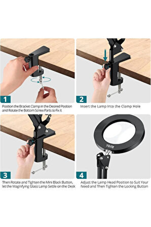 Kıskaçlı Yuvarlak Işık 10 inç (25cm) Stüdyo Işık Youtuber Twich Kick Yayıncı Işığı NB55