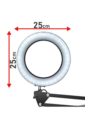 Kıskaçlı Yuvarlak Işık 10 inç (25cm) Stüdyo Işık Youtuber Twich Kick Yayıncı Işığı NB55